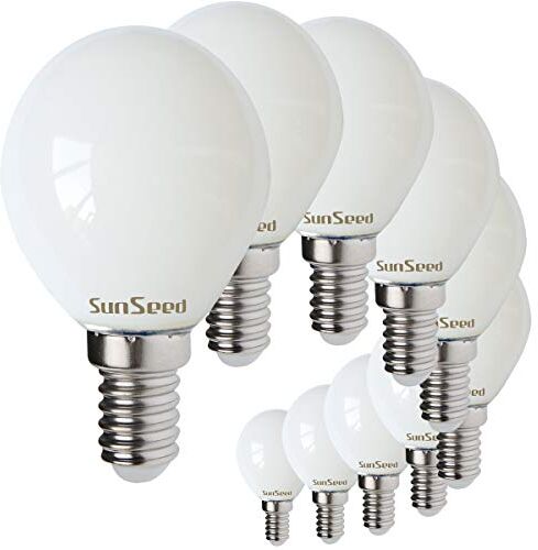 SUNSEED 10x Lampadina E14 Filamento LED Opalina 4W Sfera G45 470 Lm Luce Naturale 4000K