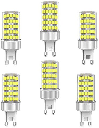 Generic 6 Pizze G9 10w Lampadine a LED ZHIYUE1 equivalenti Alogene 100W G9 1000LM Lampade a risparmio energetico Portalampada G9 Lampada a LED AC230v Non Dimmerabile Bianco Freddo 6000K G9 Lampadina capsula