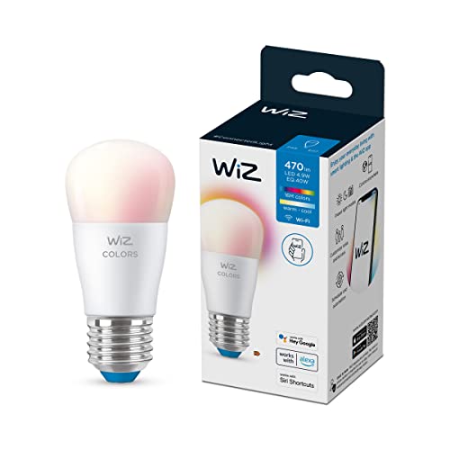 WiZ Lampadina Smart WiFi, Luce Bianca o Colorata Dimmerabile, E27, 4.9W, Tecnologia SpaceSense, Controllo Vocale (Alexa, Apple HomeKit, Google Home)