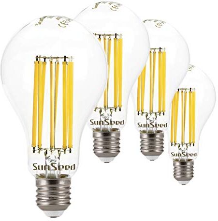 SUNSEED 4x Lampadina E27 Filamento LED 18W Goccia A75 2700 Lm Naturale 4000K