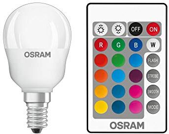 Osram Retrofit RGBW Lampade con Telecomando Lampadina LED, Attacco: E27, Bianca Calda, 2700 K, 5.50 W, Equivalenti a 40 W, LED STAR CLASSIC P, Opaco, Taglia Unica