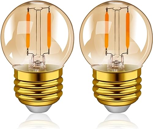 Hcnew Lampadina E27  LED 1W 2200K bianco caldo Retro lampadine Edison piccolo filamento lampadina Mini Globe sostituzione 10 watt lampadina 220V-240V,2 pezzi