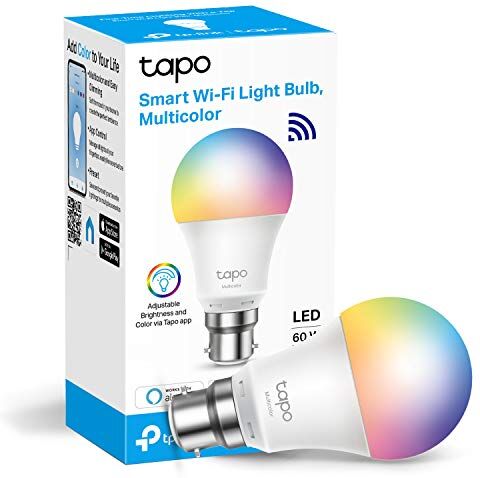 TP-Link Tapo Smart Bulb, Smart WiFi LED Light, B22, 8.7W, Works with Amazon Alexa(Echo and Echo Dot) and Google Home, Colour-Changeable, No Hub Required (Tapo L530B) [Energy Class F]