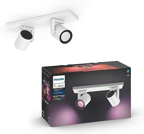 Philips White and Color Ambiance Argenta Faretto Smart, 2 punti Luce, GU10, 5.7W, Bianco