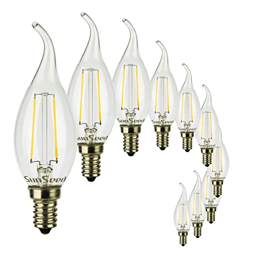 SUNSEED 10x Lampadina E14 Filamento LED 2W Colpo di Vento 250 Lumen Luce Naturale 4000K