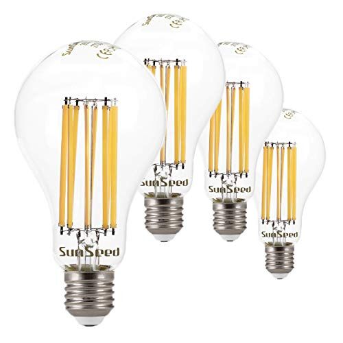 SUNSEED 4x Lampadina E27 Filamento LED 18W Goccia A75 2700 Lm Luce Calda 2700K