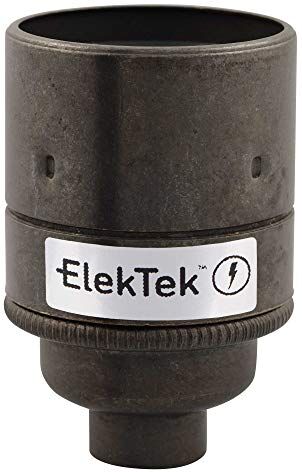 ElekTek ES Edison Vite E27 Portalampada con gonna liscia Ingresso 10mm ideale per lampadine a filamento vintage Bronzo