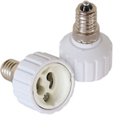 LISSEK 1 adattatore per attacco lampadina E14 E27 GU10 B22 per lampadine alogene e a risparmio energetico (E14 su GU10)