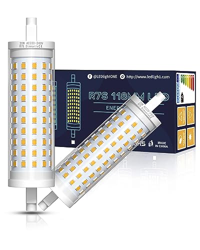 Bonlux Lampadina LED R7s 118mm 20W Dimmerabile a Doppio Effetto Lineare Bianco Caldo 3000K 2200LM Equivalente Alogena R7S J118 Angolo del Fascio 360° 200W 200-240V Confezione da 2