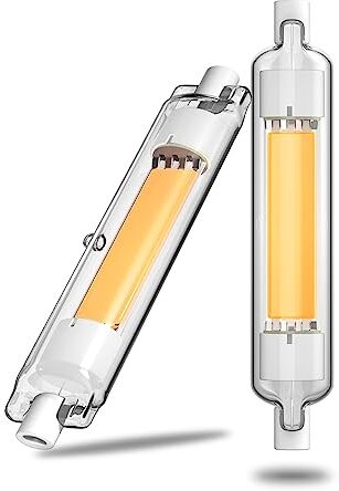 Bonlux Dimmerabile Lampadine LED R7s 118MM 10W J118 COB LED Lineare Bianco Caldo 3000K Lampada LED 118MM Slim Doppio Effeto Equivalenti 100W Lampada Alogena AC 220-240V 360 Gradi (2 pezzi)