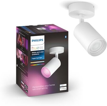 Philips White and Color Ambiance Fugato Faretto Smart , 3 Punti Luce, Orientabili, Bluetooth, Dimmerabile, Attacco GU10, Lampadine Incluse, Bianco