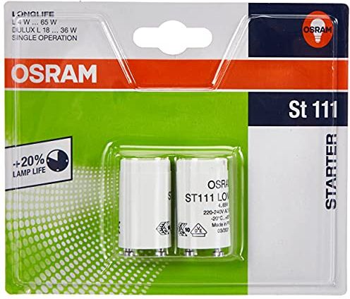 Osram Starter per Tubo Fluorescente G13, 65 W, Bianco, 2 Unità (Confezione da 1)