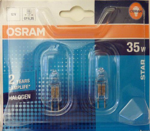 Osram Lampada Alogena GY6.35, 35 W, 2 unità, Bianco Caldo, 8 x 8 x 12 cm