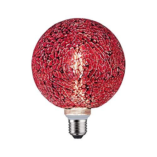 Paulmann LED Miracle Mosaic G125 Globe Lampadina dimmerabile da 5 Watt Rosso Luce efficiente Bianco Caldo 2700 K E27 W