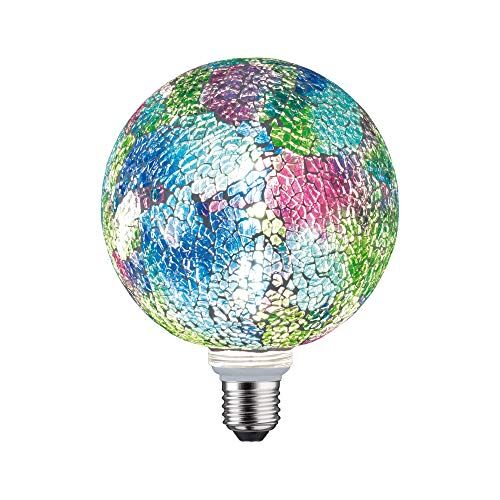 Paulmann LED Miracle Mosaic G125 Globe Lampadina dimmerabile da 5 Watt Multicolore Luce efficiente Bianco Caldo 2700 K E27 W
