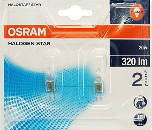 Osram 10 x Lampada Alogena Star Halostar 2 Years 20W G4 2 PEZZI