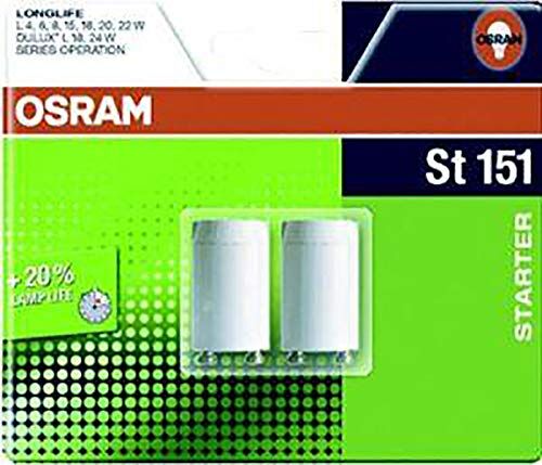 Osram Starter per Tubo Fluorescente G13, 22 W, Bianco, 2 Unità (Confezione da 1)