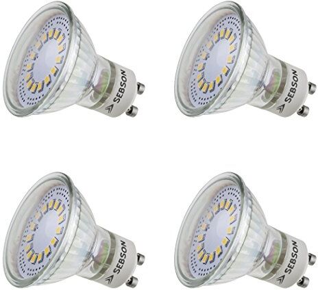 SEBSON ® 4x GU10 3.5W Lampadina LED (pari a 30W), 300 lumen, bianco caldo, LED SMD, angolo di diffusione di 110°