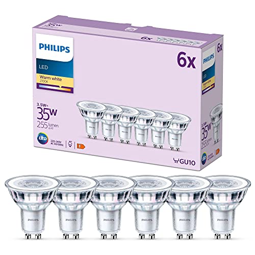 Philips LED, Faretto LED, Luce Bianca Calda, 35W, GU10, 6 pezzi