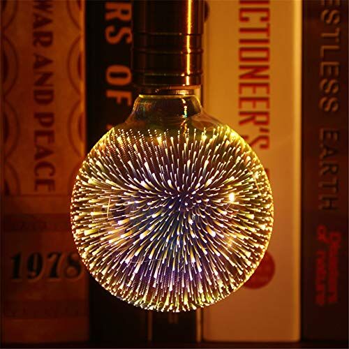 YWBL-WH Lampadina a LED con Fuochi D'artificio 3D, Lampadine a LED Effetto Fuochi D'artificio 3D 4W E27 Lampada a LED con Fuochi D'artificio Lampadina Decorativa Colorata Vintage, (E)