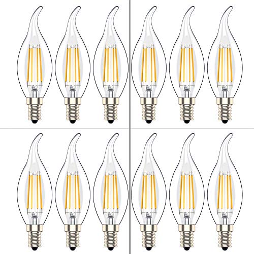 Phoenix E14 Lampadine, Lampadine a Candela Luce Bianca Calda 2700K,4W Equivalenti a 40W,400lm, Pacco da 12