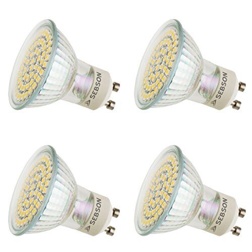 SEBSON ® 4 x GU10 3.5W Lampadina LED (pari a 30W), 300 lumen, bianco caldo, LED SMD, angolo di diffusione di 110°