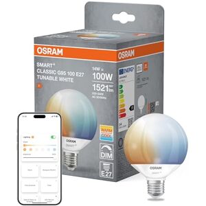 OSRAM Lampada LED SMART+ Globe 95 E27 Tunable White, dimmerabile, compatibile con Matter, WiFi, controllabile tramite app e voce, 14 W, 2700-6500 K OSRAM Lampada LED SMART+ Globe 95 E27 Tunable White, dimmerabile, compatibile con Matter, WiFi, controllabile tramite app e voce, 14 W, 2700-6500 K