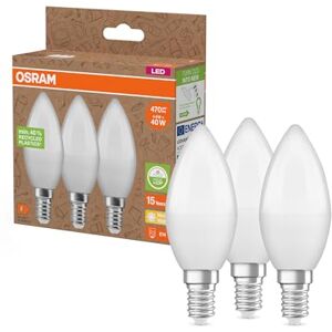 OSRAM NATURE LOOP lampade LED particolarmente sostenibili in plastica riciclata, confezione vantaggiosa con 3 lampadine, sostituisce le tradizionali lampadine da 40W,forma a candela,E14,bianco caldo OSRAM NATURE LOOP lampade LED particolarmente sostenibili in plastica riciclata, confezione vantaggiosa con 3 lampadine, sostituisce le tradizionali lampadine da 40W,forma a candela,E14,bianco caldo