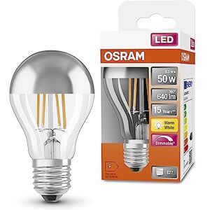 OSRAM LED Superstar Classic A50 Dimmerabile E27, Forma Pera, Argento Specchiato, 640 lm, Bianco Caldo 2700K, Sostituzione Lampadine 50W, 6 Pezzi OSRAM LED Superstar Classic A50 Dimmerabile E27, Forma Pera, Argento Specchiato, 640 lm, Bianco Caldo 2700K, Sostituzione Lampadine 50W, 6 Pezzi