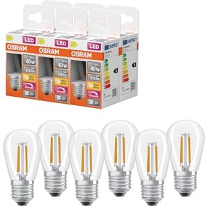 OSRAM Lampada LED Superstar Edison ST45 Filament dimmerabile, 2700 K bianco caldo, 3,4 W, E27, trasparente, 470 lm, per apparecchi decorativi, aspetto vintage, 15.000 ore,6-Pack OSRAM Lampada LED Superstar Edison ST45 Filament dimmerabile, 2700 K bianco caldo, 3,4 W, E27, trasparente, 470 lm, per apparecchi decorativi, aspetto vintage, 15.000 ore,6-Pack