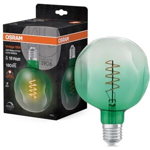 OSRAM Lamps Lampada LED Vintage 1906 Vetro Verde, 4.5W, 180Lm, Forma Globo con Diametro 124 mm e Attacco E27, Luce Bianca Calda, Filamento a Spirale, di Mmerabile, Durata Fino a 15.000 Ore OSRAM Lamps Lampada LED Vintage 1906 Vetro Verde, 4.5W, 180Lm, Forma Globo con Diametro 124 mm e Attacco E27, Luce Bianca Calda, Filamento a Spirale, di Mmerabile, Durata Fino a 15.000 Ore