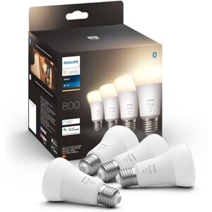 Philips White Lampadina Smart LED, Attacco E27, 9 W, Luce Bianca, Dimmerabile, Controllo con Bluetooth e Hue App, Funziona con Alexa, Google Assistant e Apple HomeKit, Pack da 4 Philips White Lampadina Smart LED, Attacco E27, 9 W, Luce Bianca, Dimmerabile, Controllo con Bluetooth e Hue App, Funziona con Alexa, Google Assistant e Apple HomeKit, Pack da 4