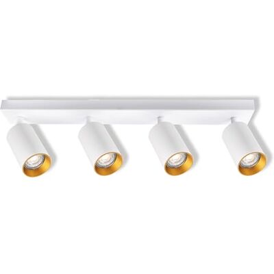 OSRAM LED Spot Eternal ceiling spotlight 4x GU10, fixed base, White/Gold, Aluminium/Steel, replaceable gold ring, OSRAM LED Spot Eternal ceiling spotlight 4x GU10, fixed base, White/Gold, Aluminium/Steel, replaceable gold ring,