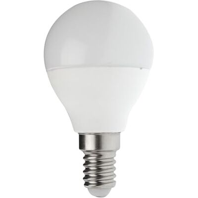 Velamp lampadina LED forma a Sfera (P45) Attacco a vite piccolo (E14) Potenza 6W Equivalenti 42W Luminosità 490lm Temperatura colore 3000K (luce calda) Velamp lampadina LED forma a Sfera (P45) Attacco a vite piccolo (E14) Potenza 6W Equivalenti 42W Luminosità 490lm Temperatura colore 3000K (luce calda)
