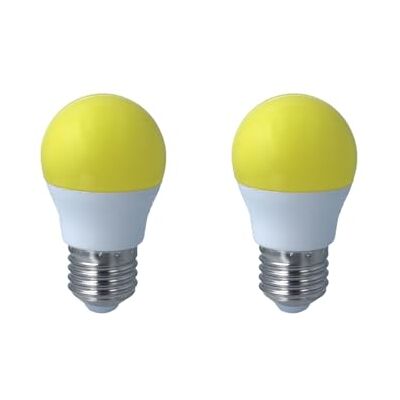LEDLUX 2 Pezzo Lampadina Led E27 Giallo, 4W=35W 220V, Forma Globo G45, Per Decorazione Feste LEDLUX 2 Pezzo Lampadina Led E27 Giallo, 4W=35W 220V, Forma Globo G45, Per Decorazione Feste