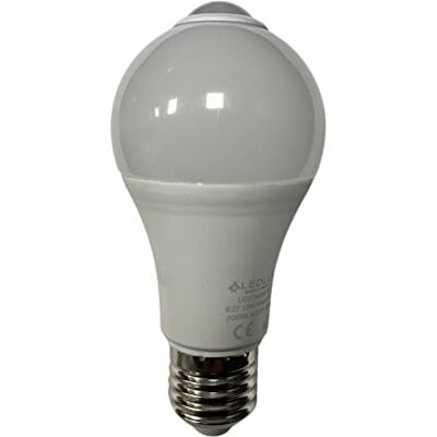LEDLUX Lampada Led E27 Con Sensore di Movimento, 12W 1160 Lumen, Forma Bulbo A60, D60X129mm (Bianco Caldo 3000K) LEDLUX Lampada Led E27 Con Sensore di Movimento, 12W 1160 Lumen, Forma Bulbo A60, D60X129mm (Bianco Caldo 3000K)