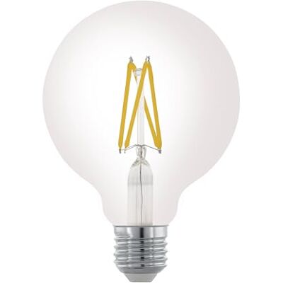 Eglo Lampadina LED E27, dimmerabile, classe energetica A, risparmio energetico, 7,2 W, 1521 lumen, globo bianco caldo, 3000 kelvin, G95, diametro di 9,5 cm Eglo Lampadina LED E27, dimmerabile, classe energetica A, risparmio energetico, 7,2 W, 1521 lumen, globo bianco caldo, 3000 kelvin, G95, diametro di 9,5 cm