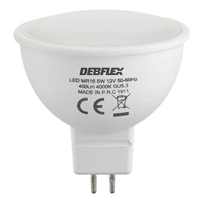 DEBFLEX Lampadina LED a forma di fiamma, equivalente a lampadina alogena, lampadina LED S11 Mr16 Gu5.3 4000 K, 5 W, Led-S1 Mr16 4000 DEBFLEX Lampadina LED a forma di fiamma, equivalente a lampadina alogena, lampadina LED S11 Mr16 Gu5.3 4000 K, 5 W, Led-S1 Mr16 4000