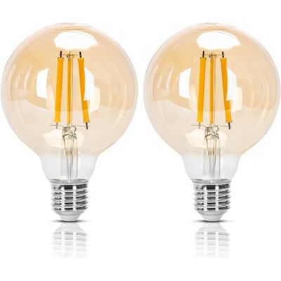 Aigostar Lampadina Vintage Edison LED E27 12W Equivalenti a 89W, Luce Calda 2200K, 1320Lm, CRI>80, G95 Stile Vintage Lampadine Decorativo, Non Dimmerabile, Pacco da 2 Pezzi Aigostar Lampadina Vintage Edison LED E27 12W Equivalenti a 89W, Luce Calda 2200K, 1320Lm, CRI>80, G95 Stile Vintage Lampadine Decorativo, Non Dimmerabile, Pacco da 2 Pezzi