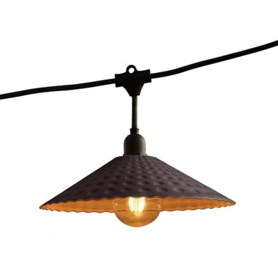 Lumisky Catena luminosa esterna collegabile 42 m con 100 lampadine LED filamento E27 bianco caldo VINTY LIGHT e paralume in metallo stile vintage Lumisky Catena luminosa esterna collegabile 42 m con 100 lampadine LED filamento E27 bianco caldo VINTY LIGHT e paralume in metallo stile vintage