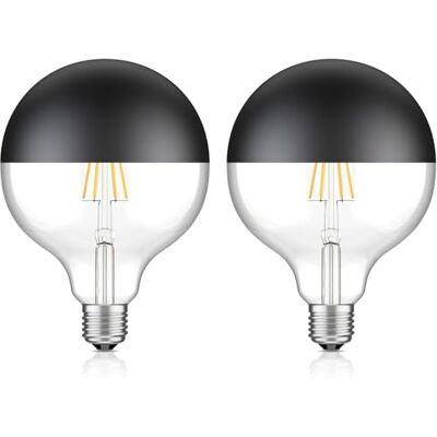 ledscom.de 2x lampadina LED E27, G125, bianco caldo (2700 K), 6,7 W, 660lm, specchio frontale (nero) ledscom.de 2x lampadina LED E27, G125, bianco caldo (2700 K), 6,7 W, 660lm, specchio frontale (nero)