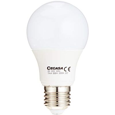 cegasa Lampadina LED 5000 K E27, 9 W=60 W, 806 lm, luce bianca cegasa Lampadina LED 5000 K E27, 9 W=60 W, 806 lm, luce bianca