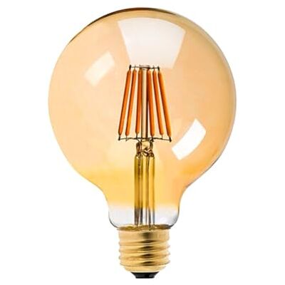 Aigostar LAMPADINA LED FILAMENTO AMBRATA G125 8W ATTACCO E27 650 LUMEN 2200K LUCE CALDA D125H175mm ANGOLO 360 EQUIVALE A 51W INCAD. Aigostar LAMPADINA LED FILAMENTO AMBRATA G125 8W ATTACCO E27 650 LUMEN 2200K LUCE CALDA D125H175mm ANGOLO 360 EQUIVALE A 51W INCAD.
