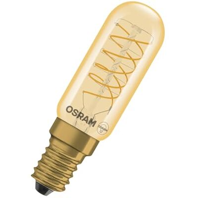 OSRAM Tubo LED Vintage 1906 T26 a spirale, 4,8 W, E14, oro, trasparente, consigliato per l'illuminazione di credenze, espositori, vetrine e illuminazione lineare di ambienti. OSRAM Tubo LED Vintage 1906 T26 a spirale, 4,8 W, E14, oro, trasparente, consigliato per l'illuminazione di credenze, espositori, vetrine e illuminazione lineare di ambienti.