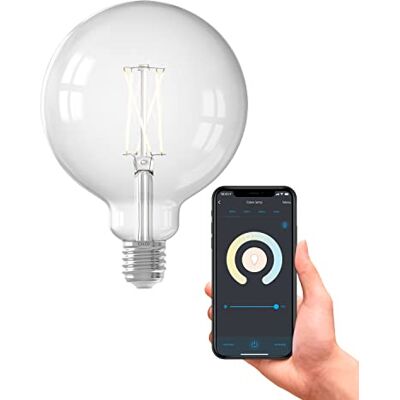 CALEX Lampadina Smart E27, con app e controllo vocale Alexa (7,5 W), lampadine LED WiFi, filamento dimmerabile, lampada Wlan bianco caldo CALEX Lampadina Smart E27, con app e controllo vocale Alexa (7,5 W), lampadine LED WiFi, filamento dimmerabile, lampada Wlan bianco caldo