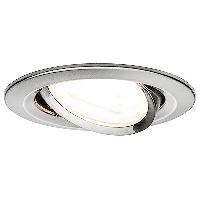 Paulmann 93641 Nova Faretto da Incasso Rotondo, In Ferro, Senza Lampadina Max. Faretto da Incasso da Soffitto, 35 W, Gu10, In Alluminio Spazzolato Paulmann 93641 Nova Faretto da Incasso Rotondo, In Ferro, Senza Lampadina Max. Faretto da Incasso da Soffitto, 35 W, Gu10, In Alluminio Spazzolato