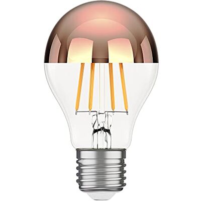 ledscom.de Lampadina LED E27, A60, bianco caldo (2600 K), 7,5 W, 839lm, specchio frontale (oro rosa) ledscom.de Lampadina LED E27, A60, bianco caldo (2600 K), 7,5 W, 839lm, specchio frontale (oro rosa)