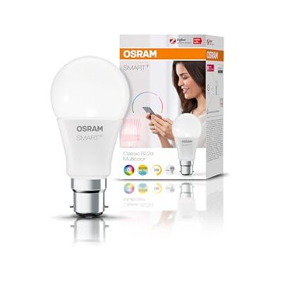 OSRAM Smart+ Lampadina LED a Goccia, B22D, 60 W, Luce Colorata RGBW OSRAM Smart+ Lampadina LED a Goccia, B22D, 60 W, Luce Colorata RGBW