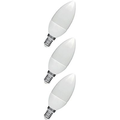Electraline 3 Lampadine a LED a Risparmio energetico 7W=40W, Attacco Piccolo E14, Luce Fredda 500 Lumen Electraline 3 Lampadine a LED a Risparmio energetico 7W=40W, Attacco Piccolo E14, Luce Fredda 500 Lumen