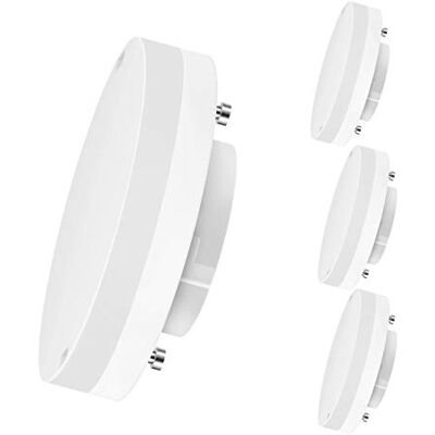 LVWIT Faretti LED Attacco GX53, 5W Equivalente a 40W, 470LM, Luce Bianca Calda 3000K, Lampadine LED Adatti per Mobili, Corridoio, Vetrine, Non Dimmerabile, Pacco da 4 Unità LVWIT Faretti LED Attacco GX53, 5W Equivalente a 40W, 470LM, Luce Bianca Calda 3000K, Lampadine LED Adatti per Mobili, Corridoio, Vetrine, Non Dimmerabile, Pacco da 4 Unità